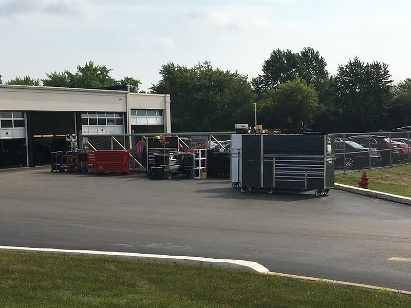 Tools sitting outside of the Napleton Cadillac of Libertyville dealership, former Napleton technician Joe Schubkegel says. Though Libertyville did not comment, Jalopnik compared the photo surroundings with Google Maps images of the dealership earlier this month and the images appear to match up. Photo credit: Joe Schubkegel